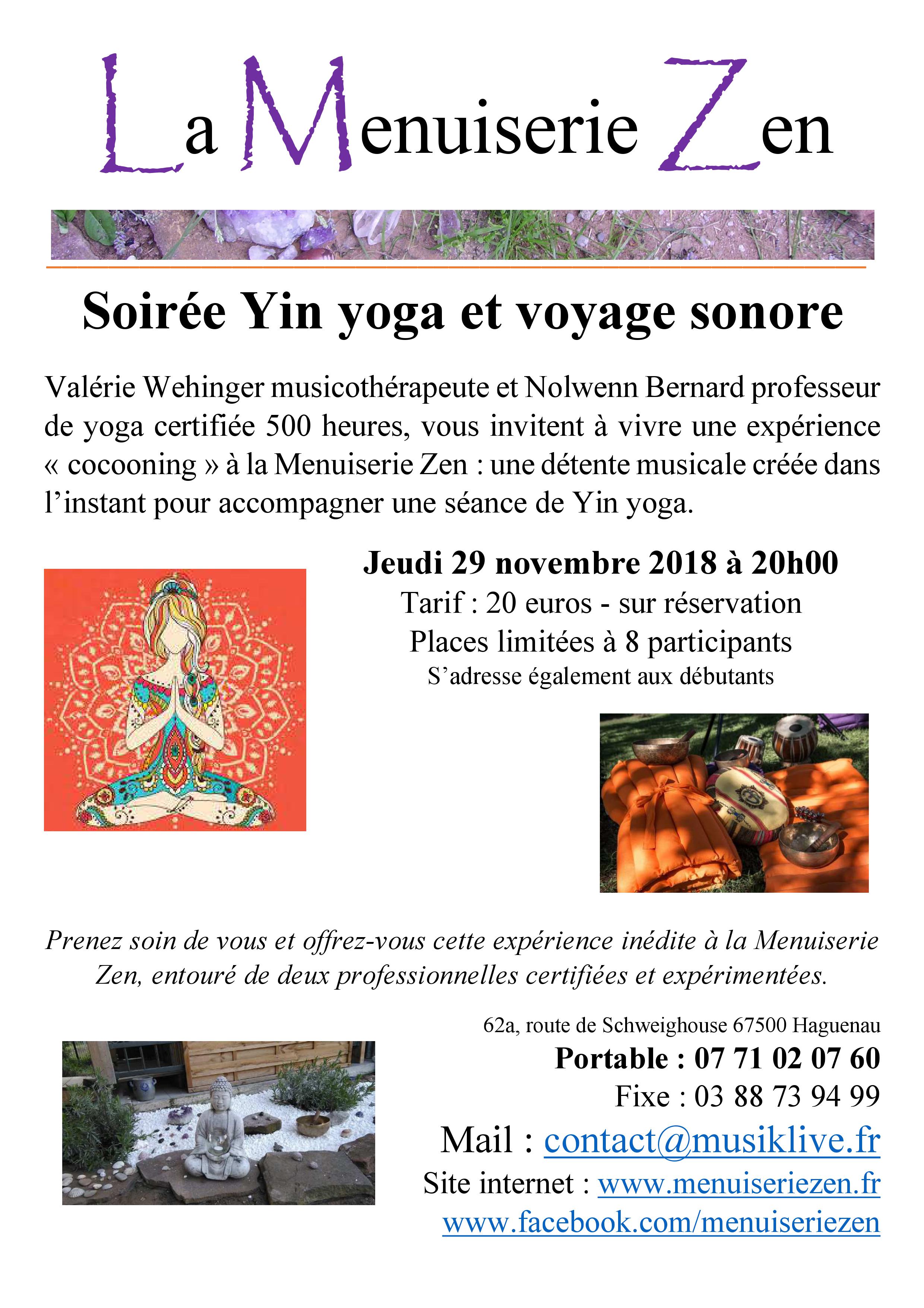 yin yoga et voyage sonore novembre